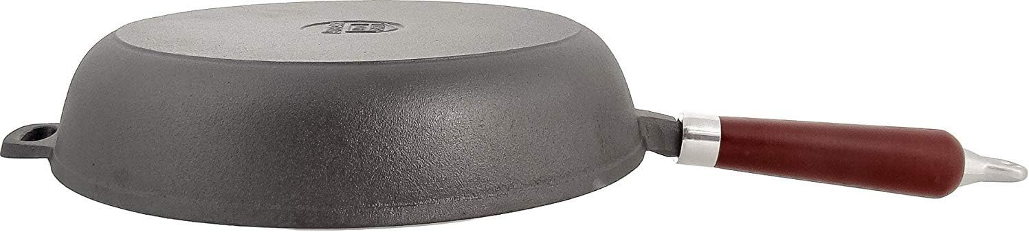 Tigaie de fonta 20 cm cu maner de lemn PJ