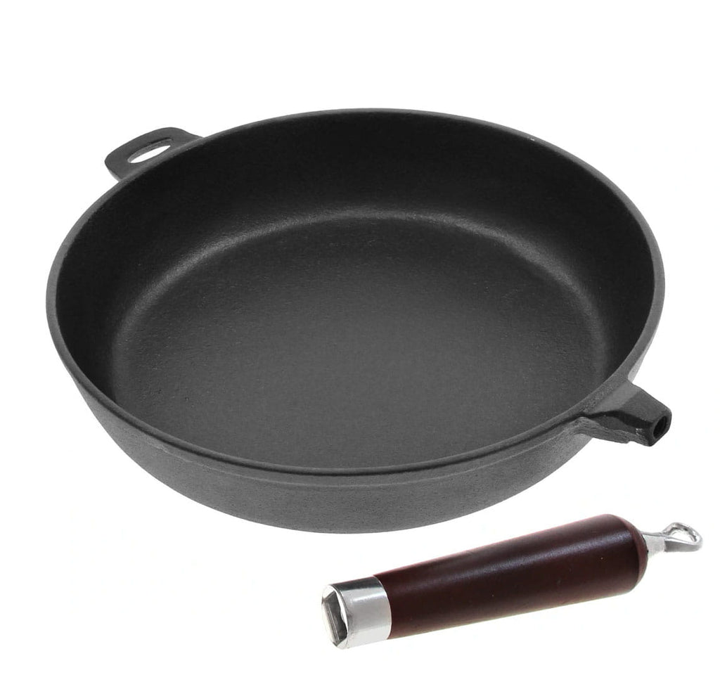 Tigaie de fonta 20 cm cu maner de lemn PJ