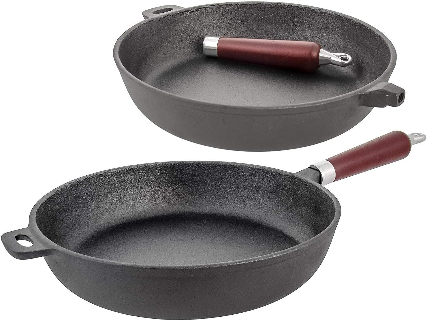 Tigaie de fonta 28 cm cu maner de lemn PJ