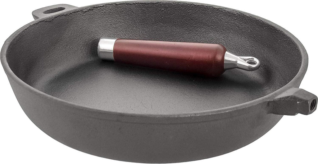 Tigaie de fonta 28 cm cu maner de lemn PJ