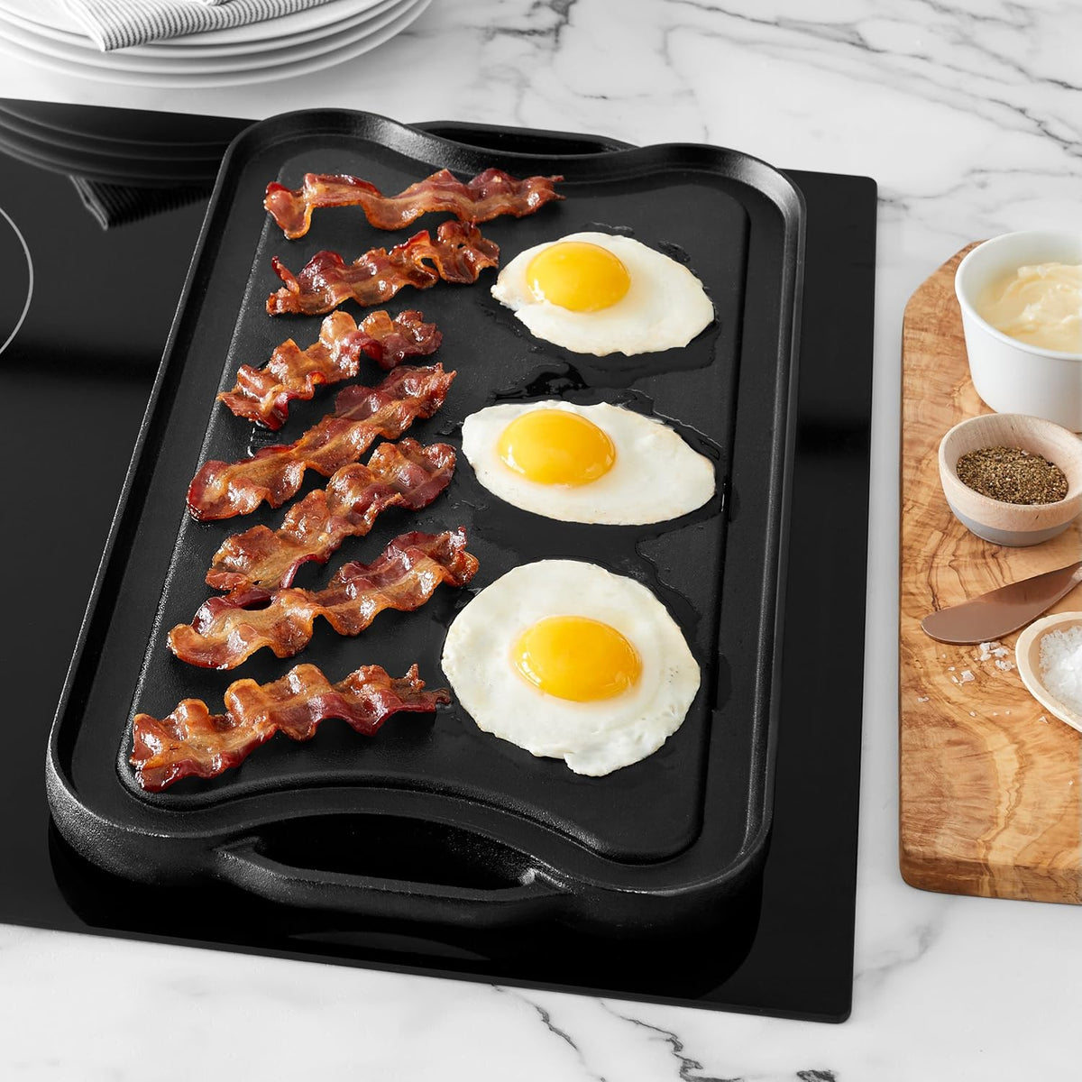 Tava grill reversibila din fonta  51 x 26 x 2.5 cm