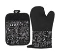 Set manusi bucatarie doua piese negre