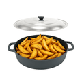 Cratita din fonta pura cu capac inox 50x9 cm - 12 l