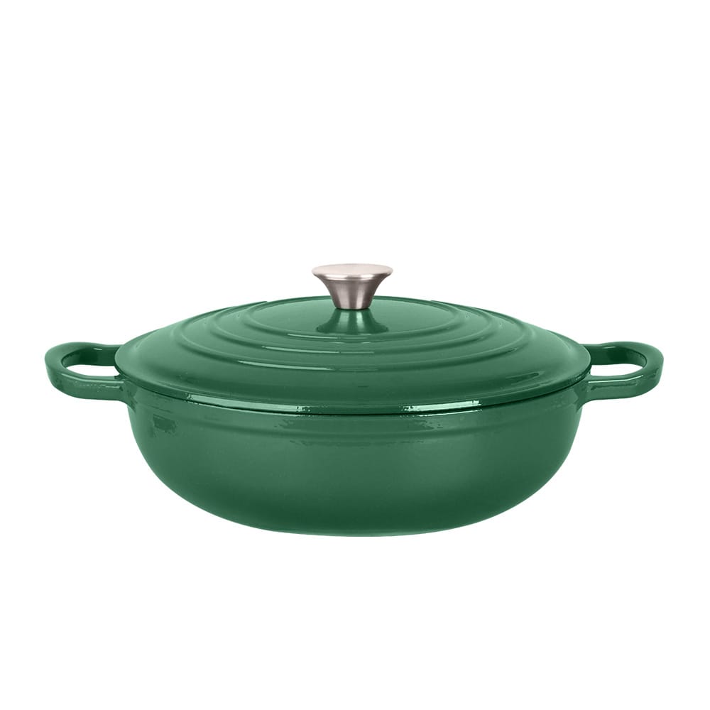 Cratita de fonta cu capac verde smarald 5 litri