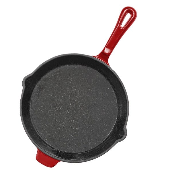 Tigaie fonta emailata 26x5 cm rosu/negru