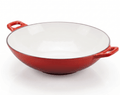 Wok din Fontă Emailată 31 cm Roșu Alb