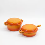 Set vase de fonta emailata 2 in 1 sunset orange