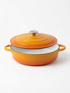 Set cratita 3 l si oala 5 orange sunset - din fonta emailata