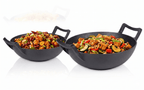 Set Premium doua Wok-uri din Fontă Pură 32 cm și 36 cm