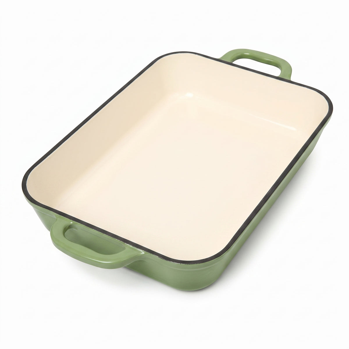 Tava din fonta emailata verde pistachio 34x22x7 cm