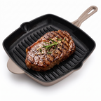 Tigaie Grill din Fontă Emailată 26x26 Cappuccino