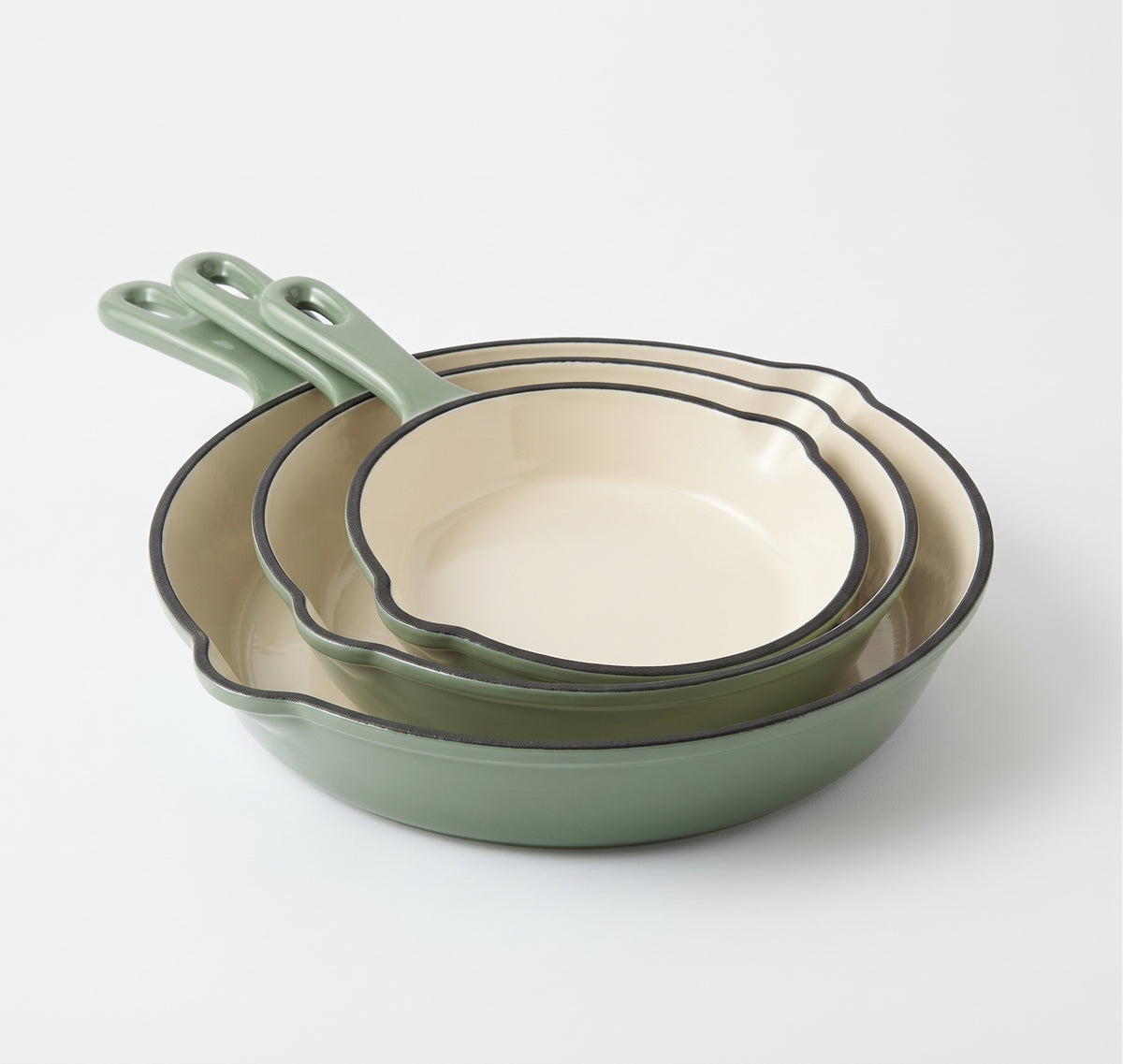 Set 3 tigai fonta emailata verde salvie