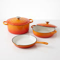 Set 3 vase de fonta emailata Carla orange sunset