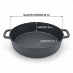 Cratita din fonta pura  50x9 cm - 12 l