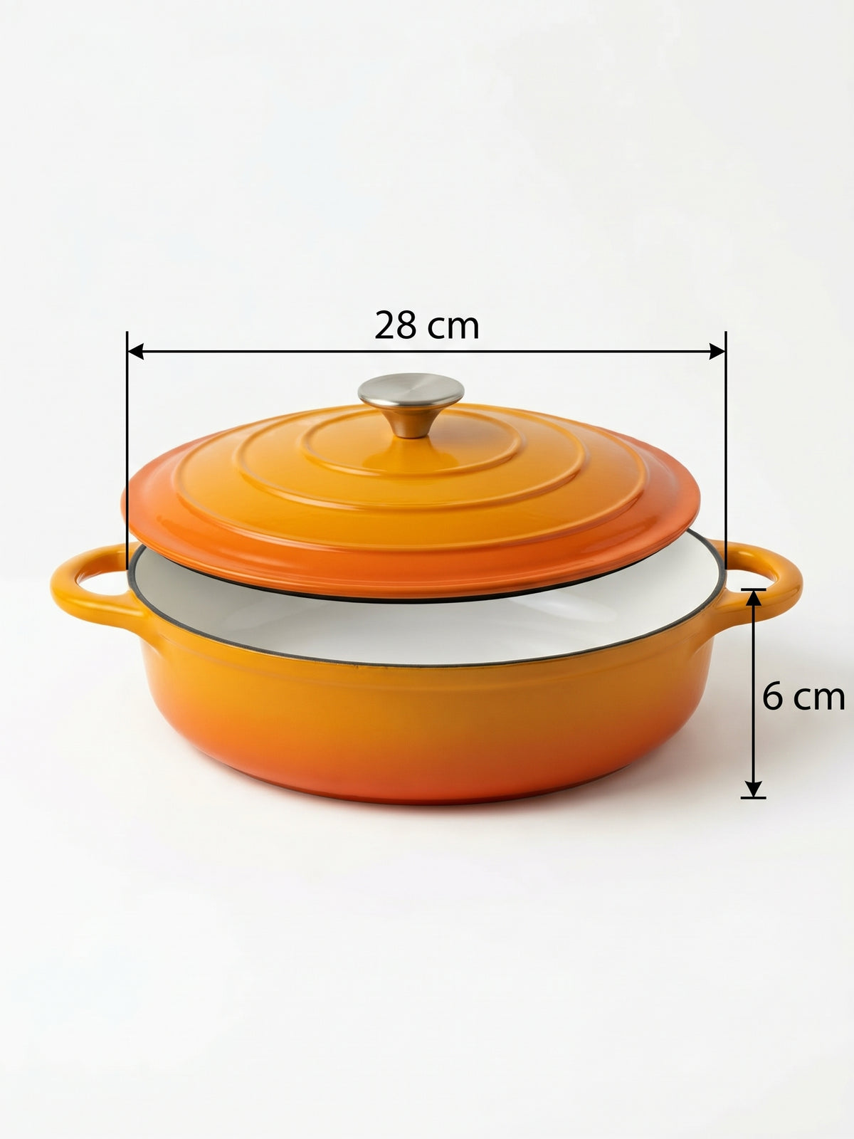 Cratiță din fontă emailata Portocaliu – 28 cm