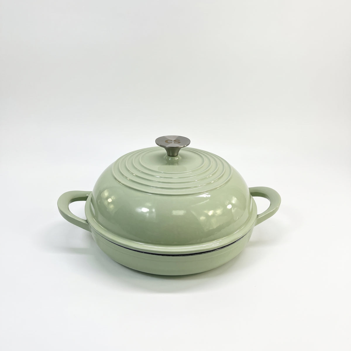 Forma de copt paine din fonta emailata 25 cm nuanța Pistachio Dream
