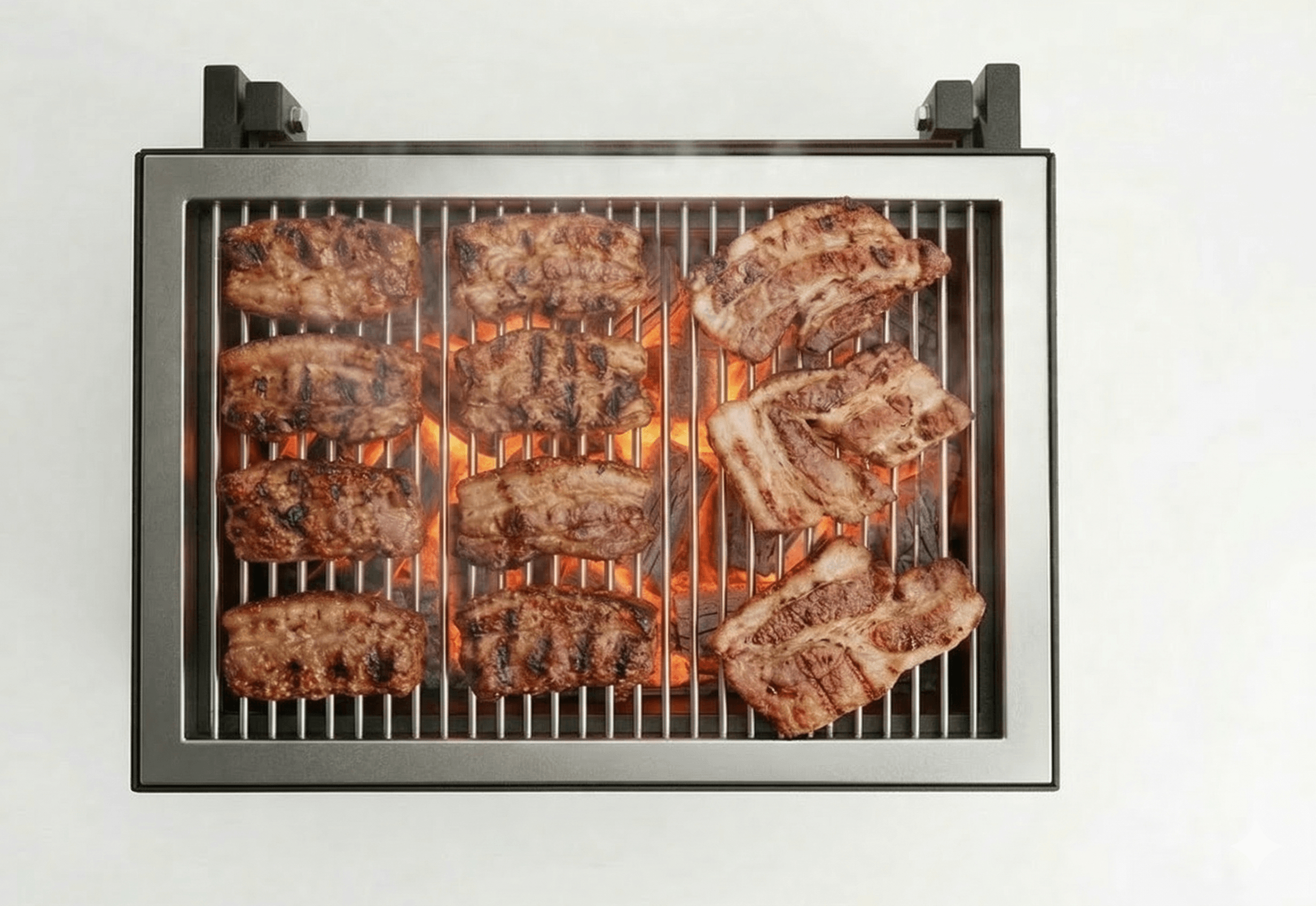 Gratar reglabil 60x45 cm din otel cu gratar de inox + cuva
