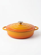 Set cratita 3 l si oala 5 orange sunset - din fonta emailata