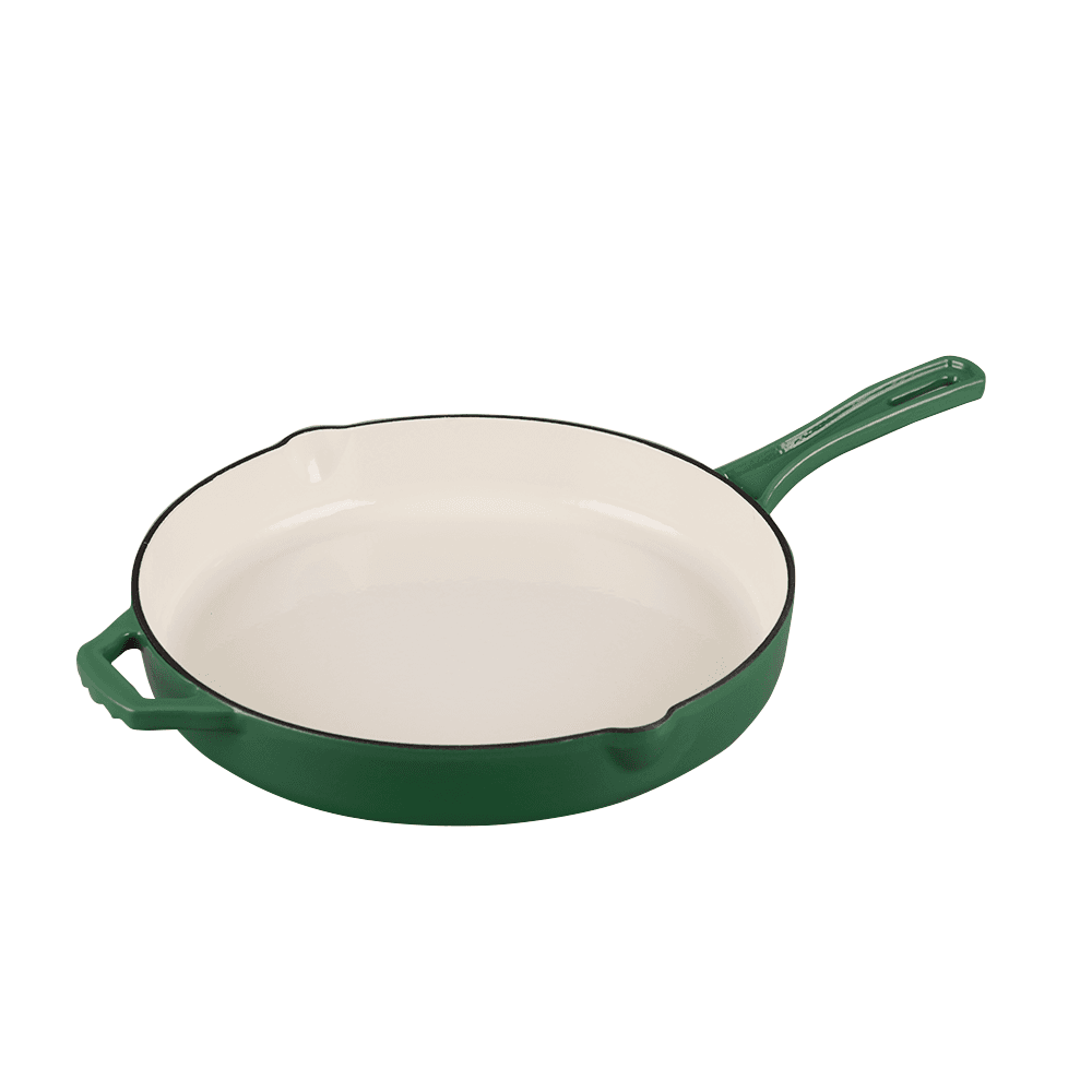 Tigaie fonta emailata verde smarald 30 cm