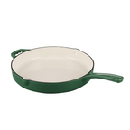 Set 3 Piese Gătit din Fontă Emailată – Verde Smarald (Tigaie 30 cm + Oală 6 L + Cratiță cu Capac 5 L)
