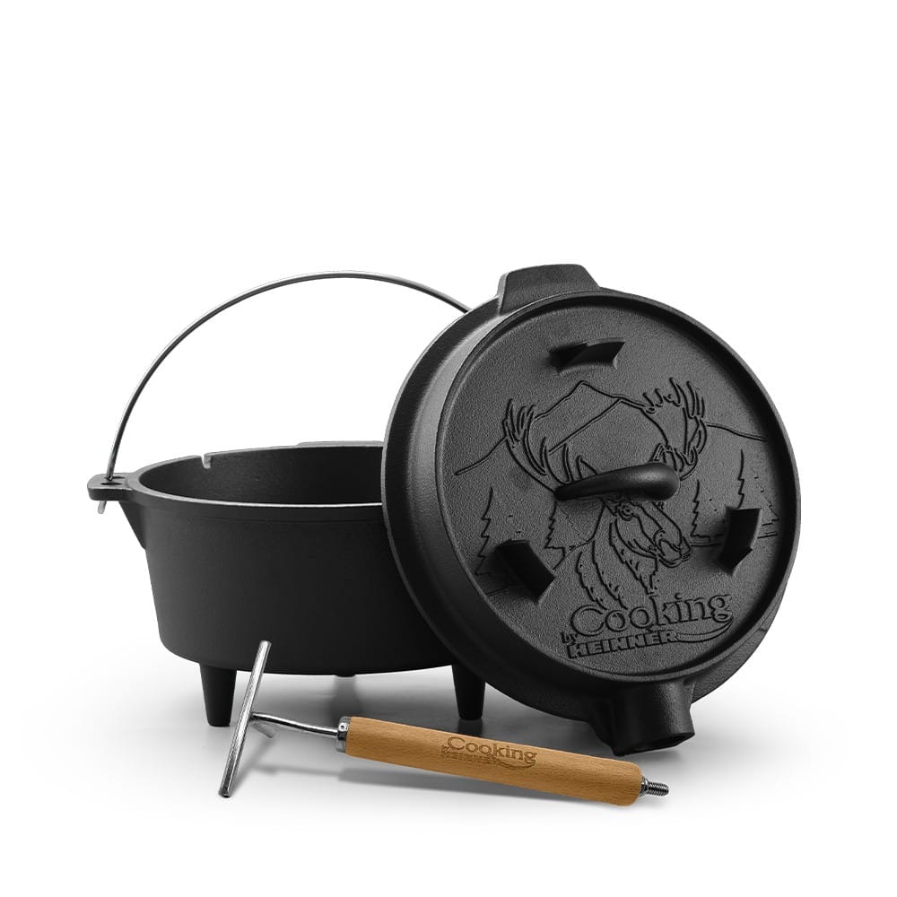 Ceaun din fonta natur cu capac grill 12 litri