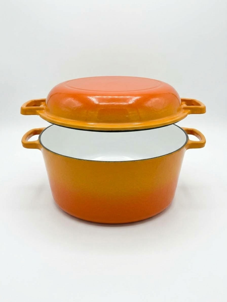 Set vase de fonta emailata 2 in 1 sunset orange