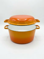 Set vase de fonta emailata 2 in 1 sunset orange