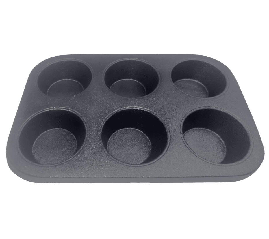 Tava cu forme pentru briose Kinghoff, material fonta, 6 cupe
