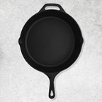 Tigaie plata de fonta diametrul 30 cm cu ciocuri laterale