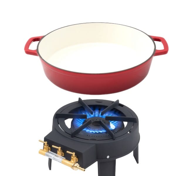Cratita fonta emailata 8 l + arzator 8.6 kw