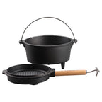 Ceaun din fonta natur cu capac grill 9 litri