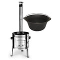 Set Sobă inox Ø 36 cm + Ceaun fontă 16 litri