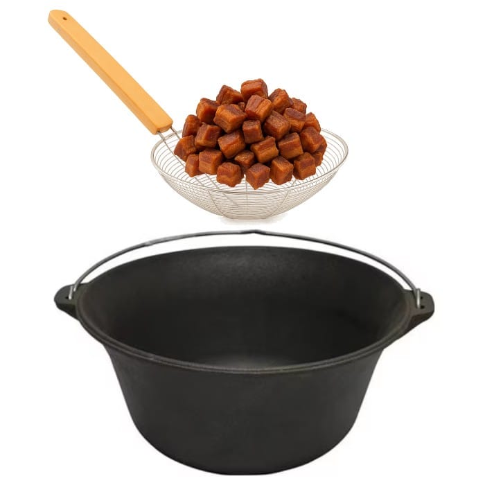 Set Ceaun Fontă 30 L & Paletă Inox 28 cm pt jumari