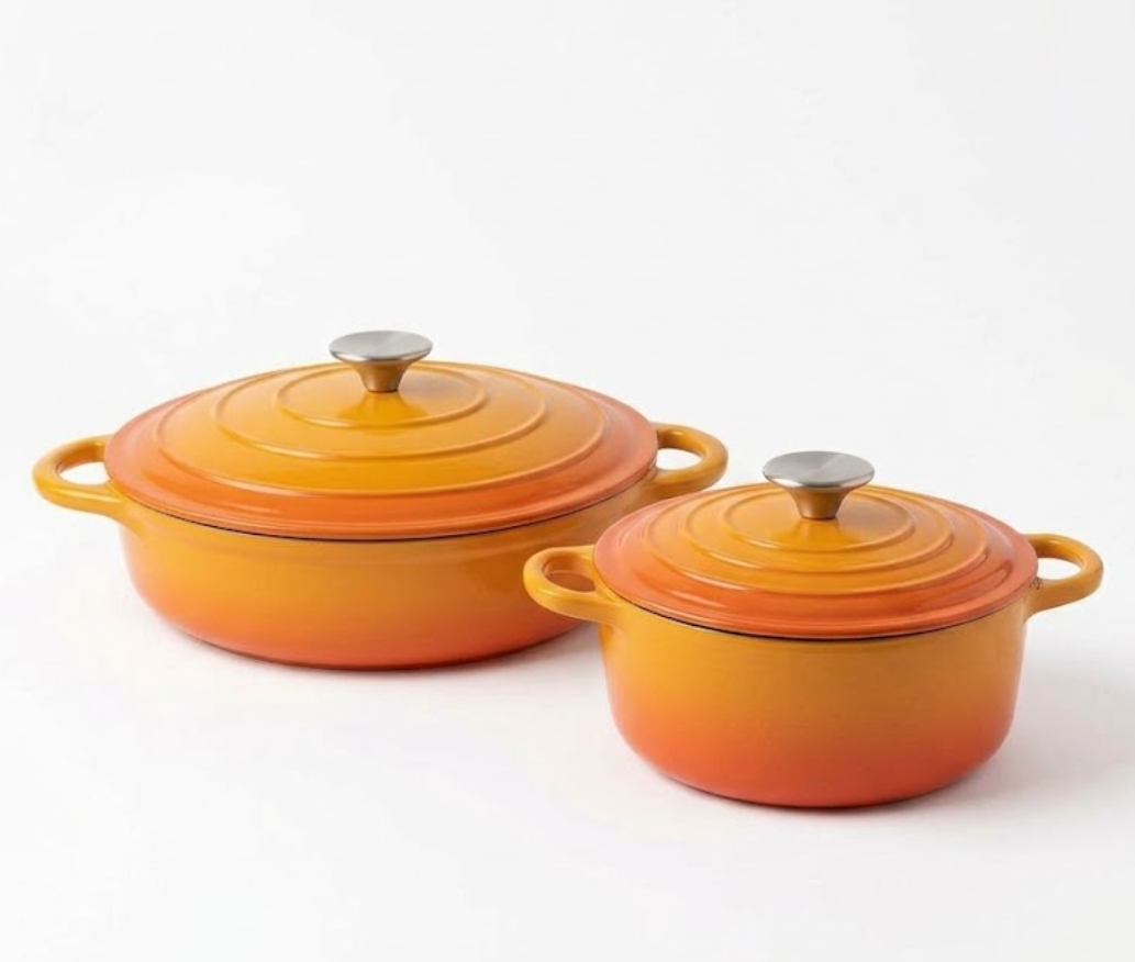 Set cratita 3 lsi oala 2.8 l fonta emailata orange