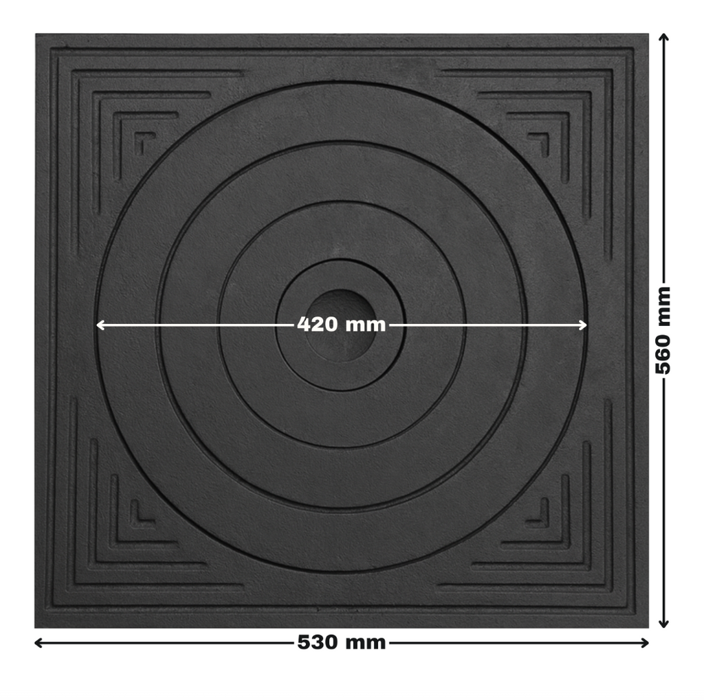 Plită din fontă masivă pentru s 530 x 560 mm, grosime 17 mm