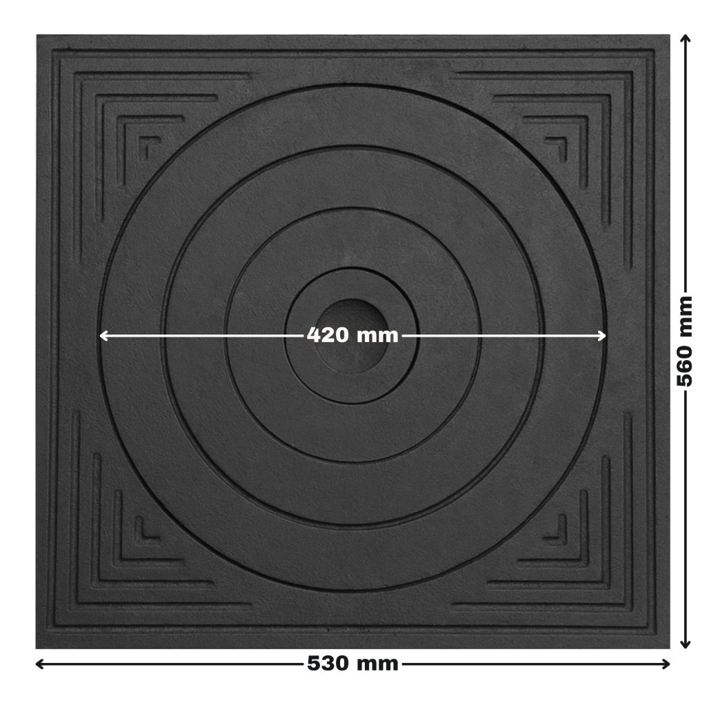 Plită din fontă masivă pentru s 530 x 560 mm, grosime 17 mm