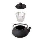 Ceainic din fonta cu infuzor si capac 1 litru negru