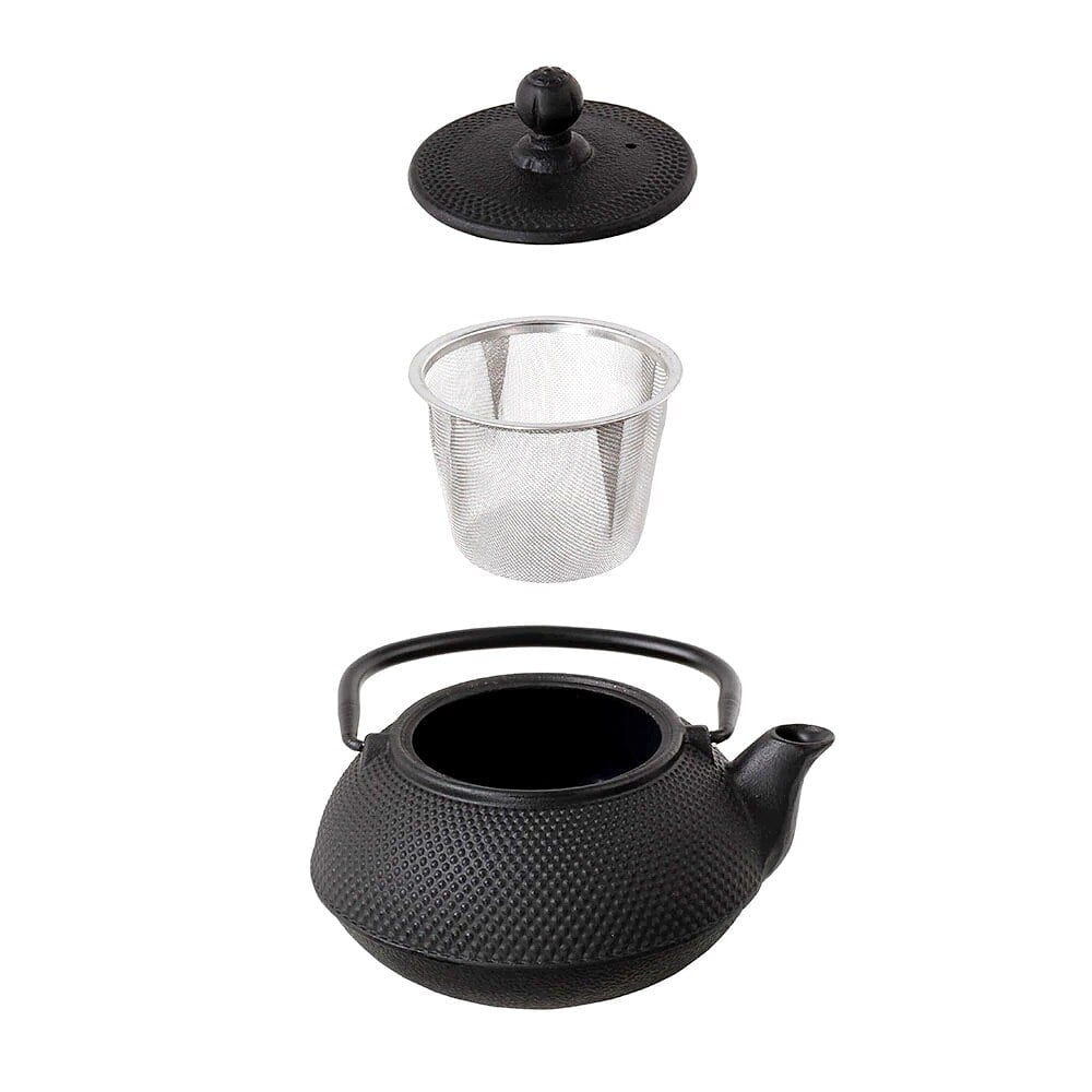 Ceainic din fonta cu infuzor si capac 1 litru negru