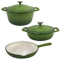 Set 3 produse fonta emailata verde jad
