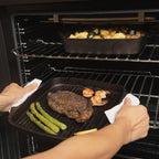 Tava de fontă pură cu capac grill, 26x26 cm