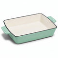 Tava din fonta emailata verde salvie 33x23x6 cm