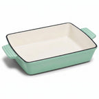 Tava din fonta emailata verde salvie 33x23x6 cm